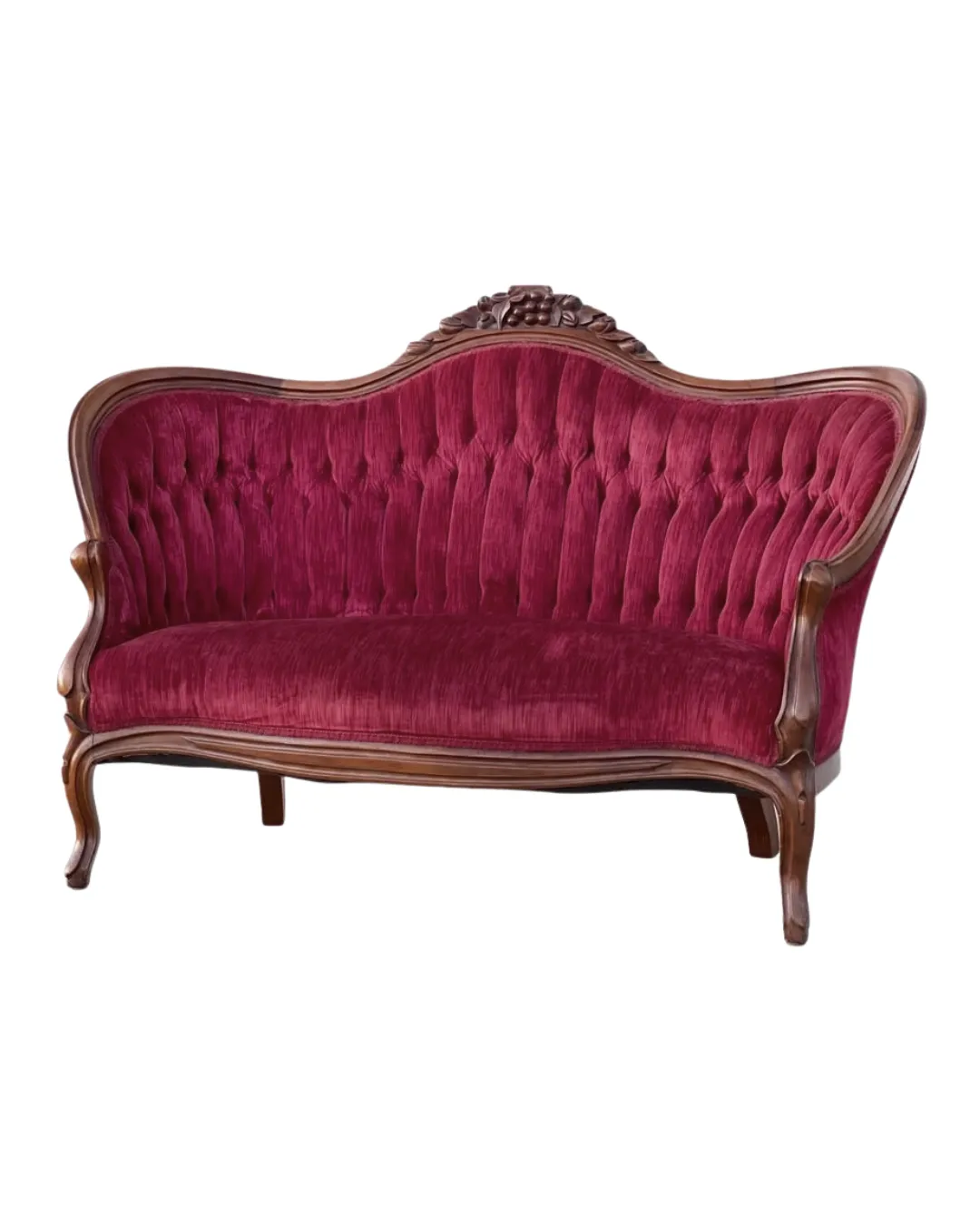 Burgundy Velvet Loveseat Lounge 
