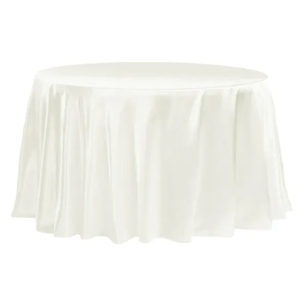 Satin 120" Round Tablecloth - Ivory