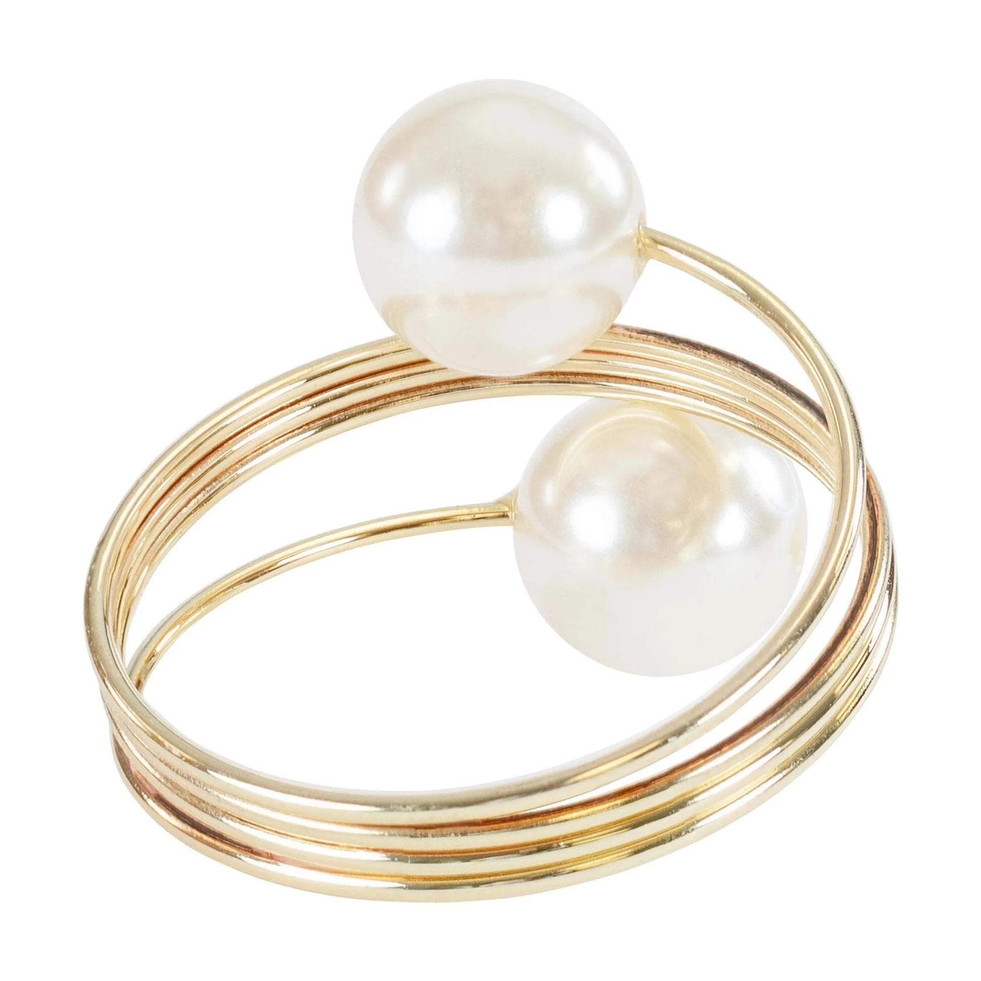 Spiral pearl Napkin ring gold