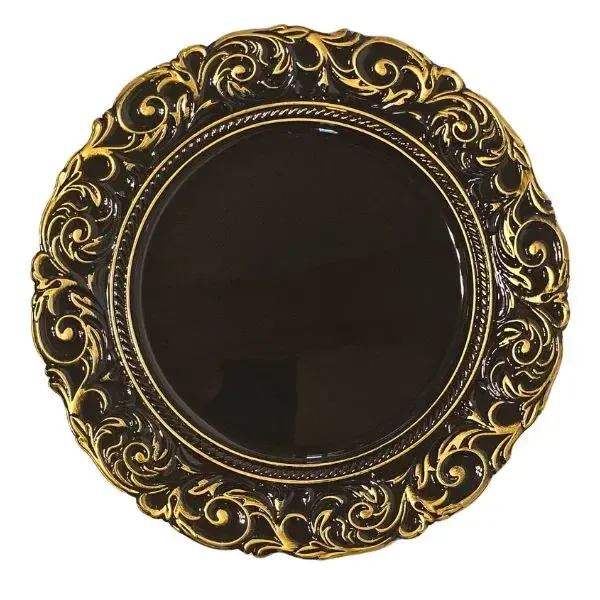 Black and Gold Baroque Charger
