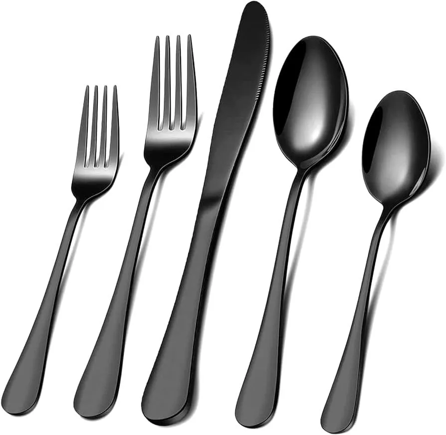 Shiny Black 5 silverware