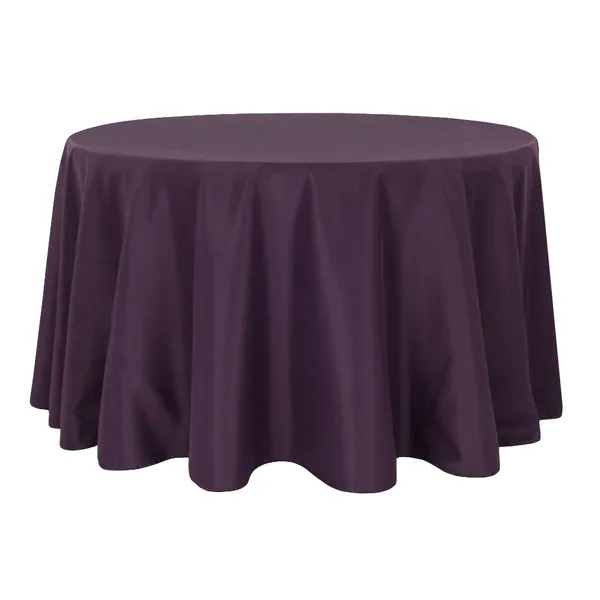 Satin 120" Round Tablecloth - Plum