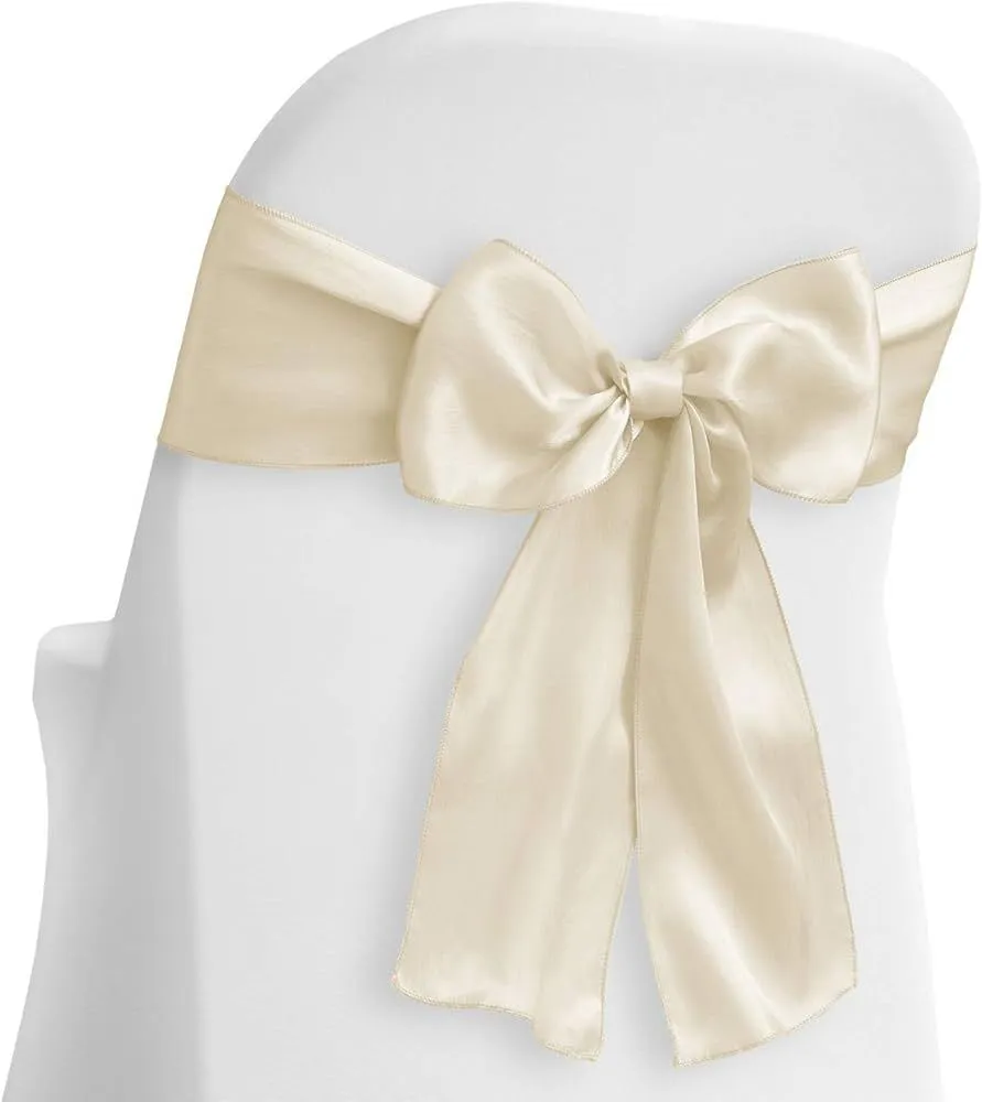 Ivory Satin Chair Sash