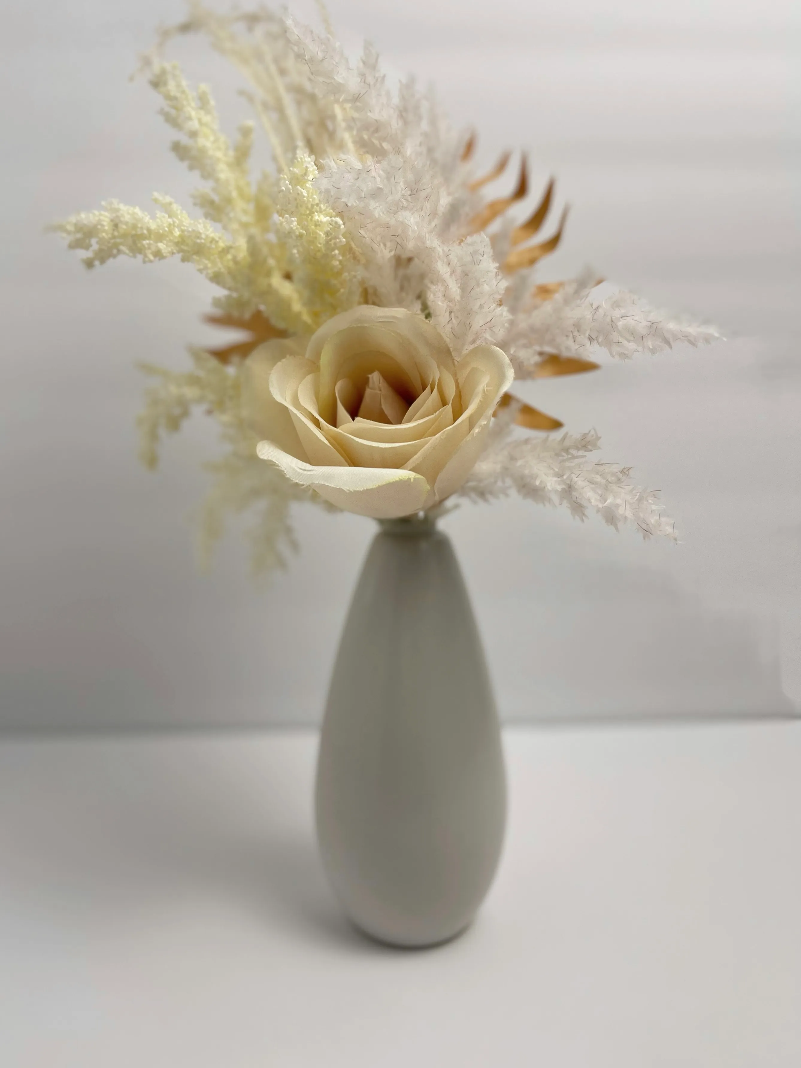 Faux Rose and Pampas Beige 