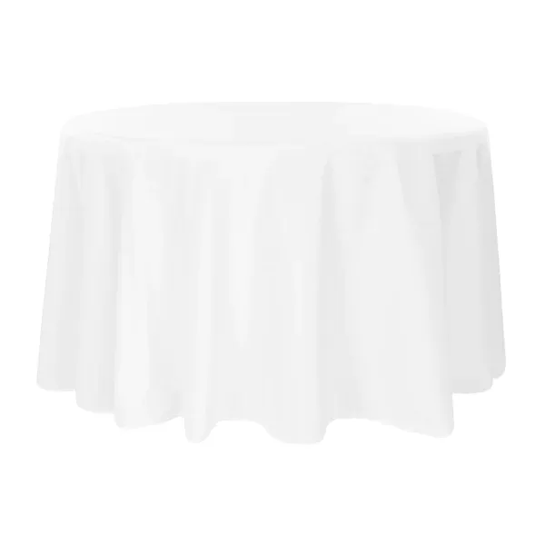 Polyester 120" Round Tablecloth - White