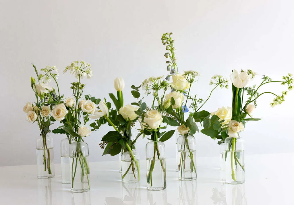 mix bud vases clear glass