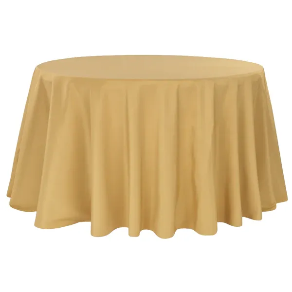 Polyester 120" Round Tablecloth - Gold