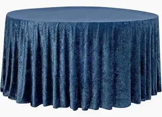 Velvet 120" Round Tablecloth- Navy Blue