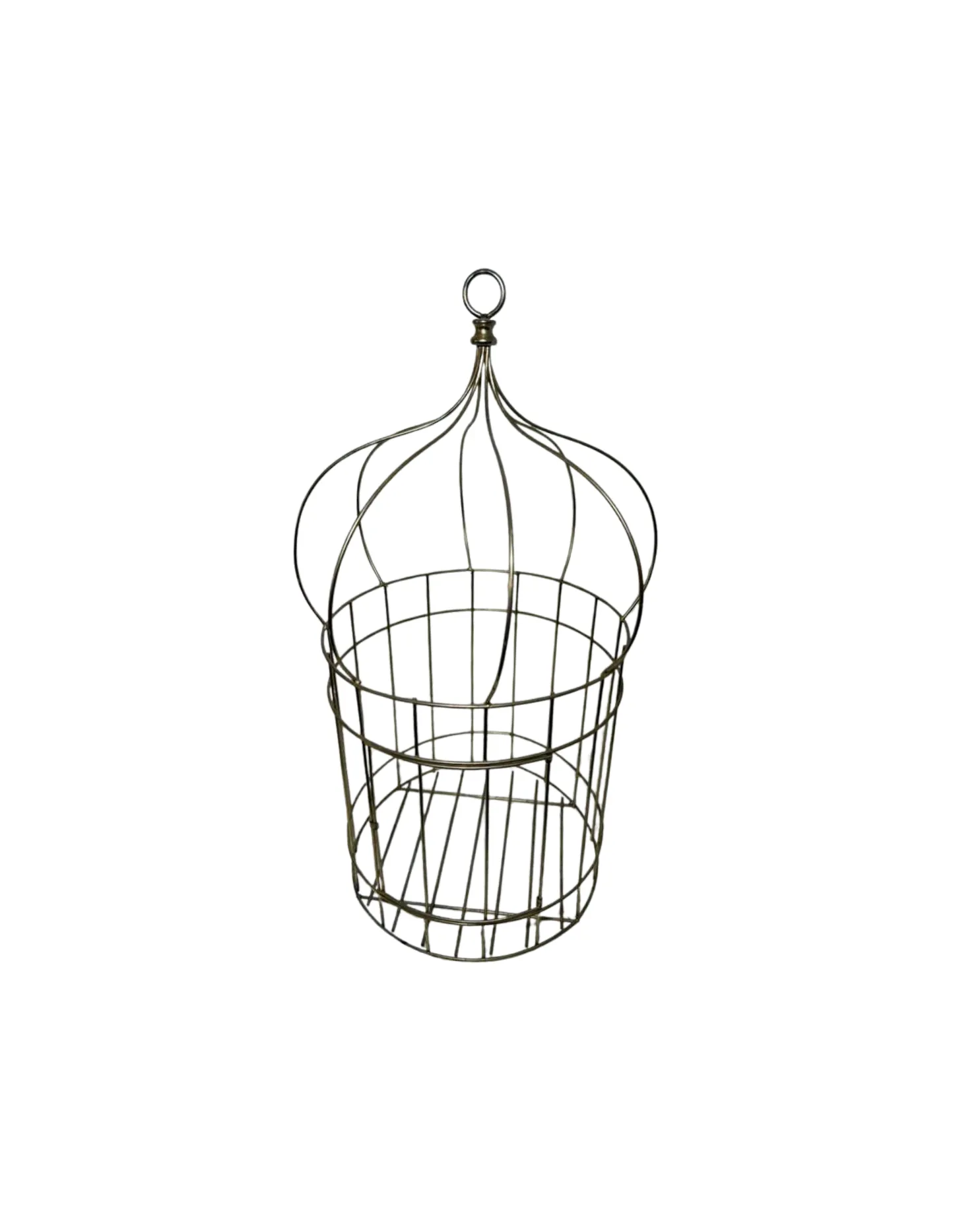 Large Brass Rustic Bird Cage