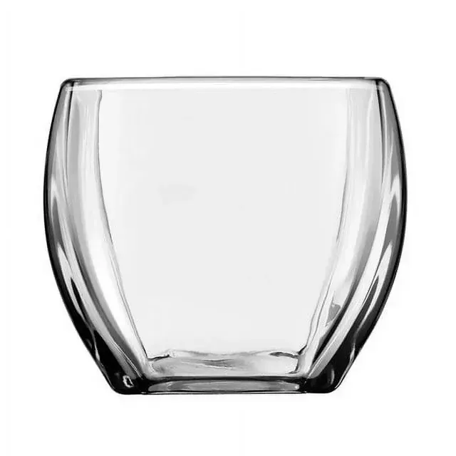 Glass Tapered Square Vase 