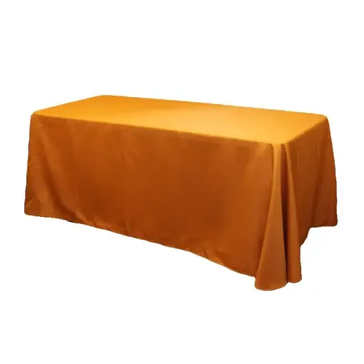 Polyester 90"x156" Rectangular Tablecloth- Burnt Orange 