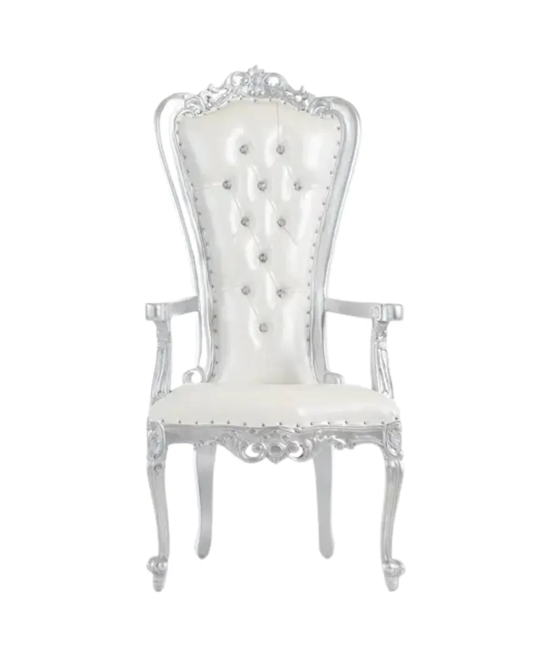 Single Bride Arm Rest Silver Throne