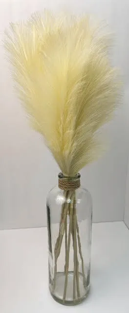 Tall Glass Faux Pompas