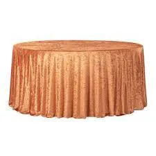 Velvet 120" Round Tablecloth- Rust