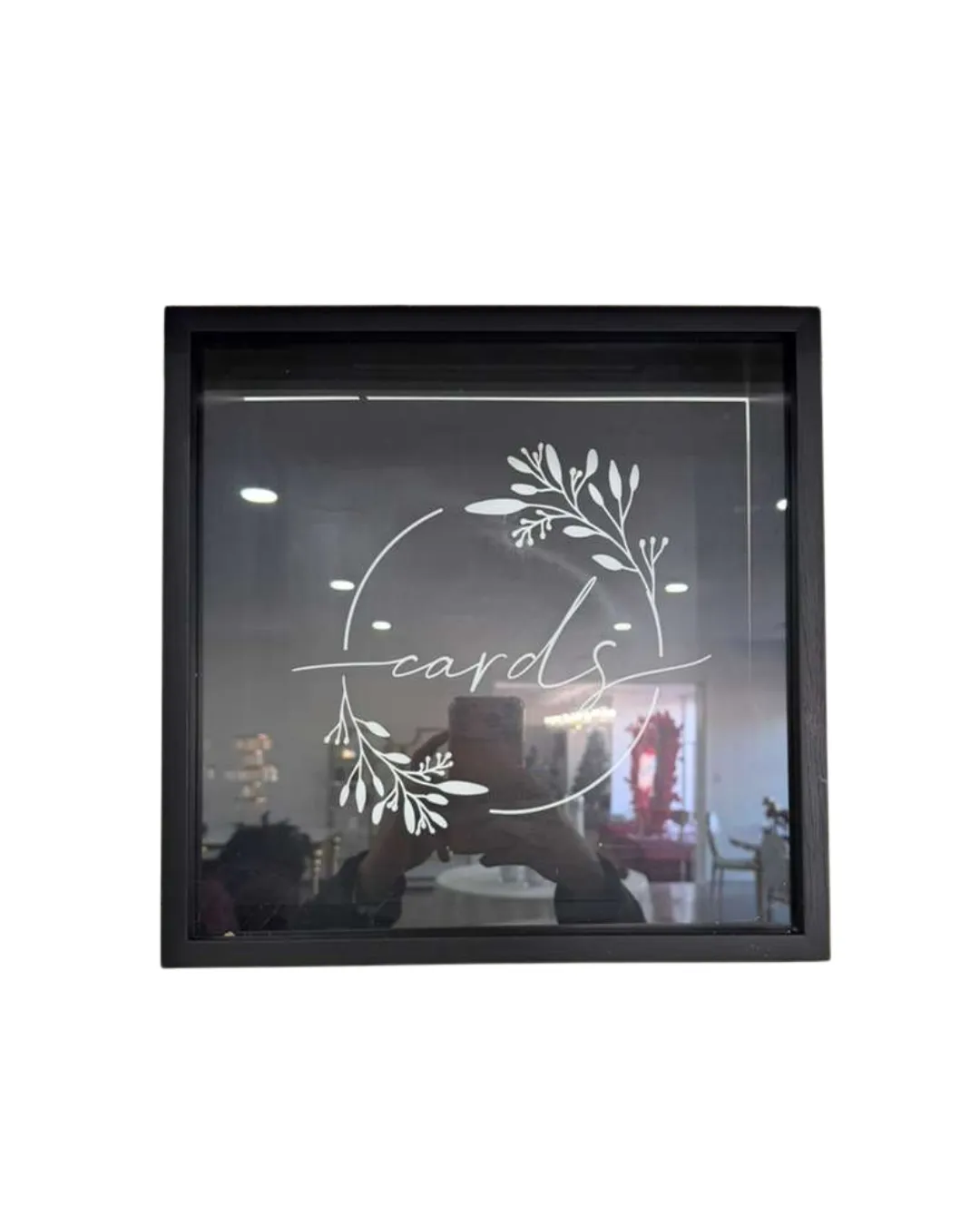 Glass Black Frame Gifting Card Box