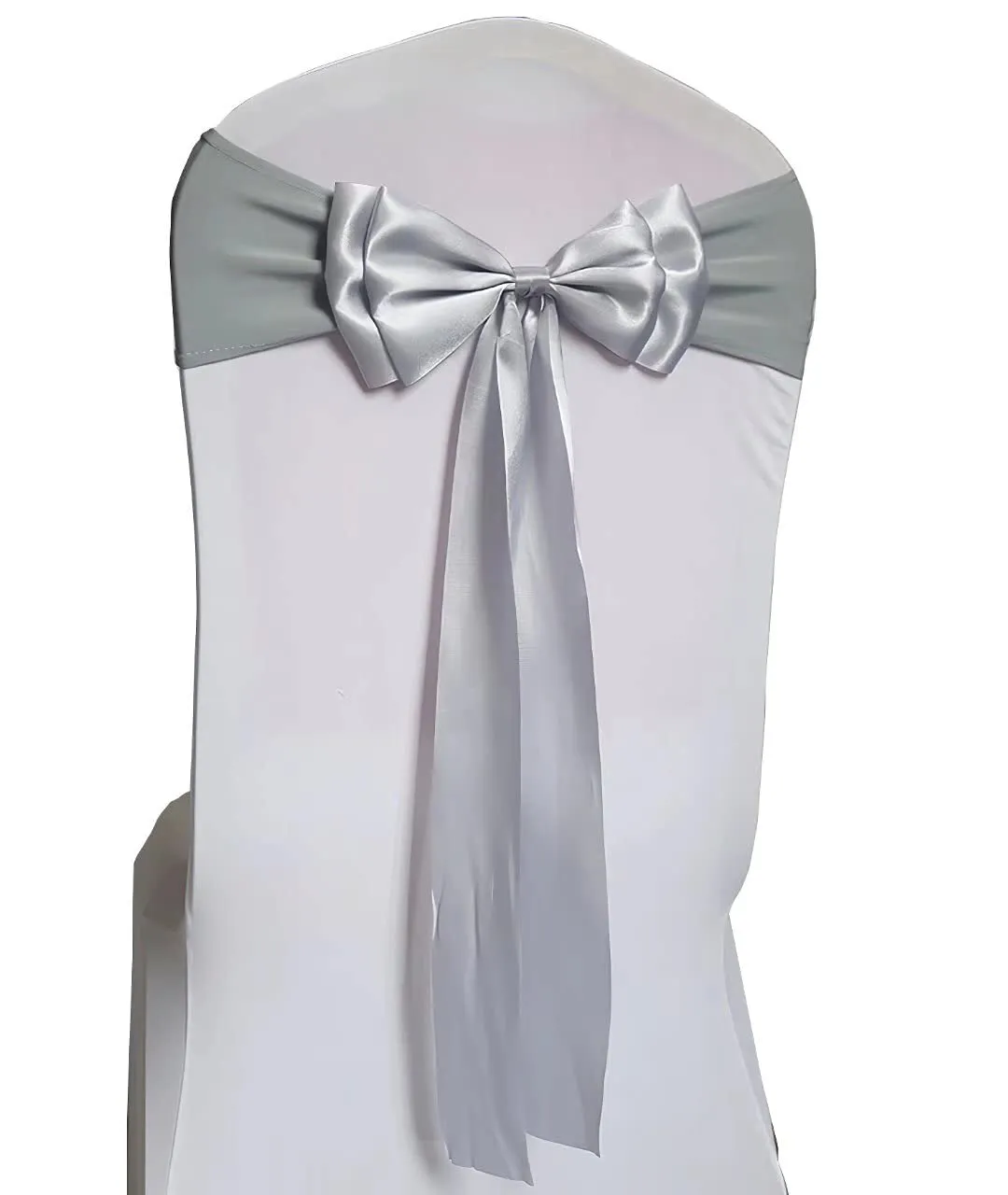Gray Satin Chair Sash