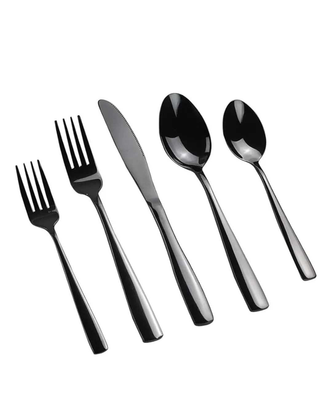 Teyyvn Shiny Black Flatware