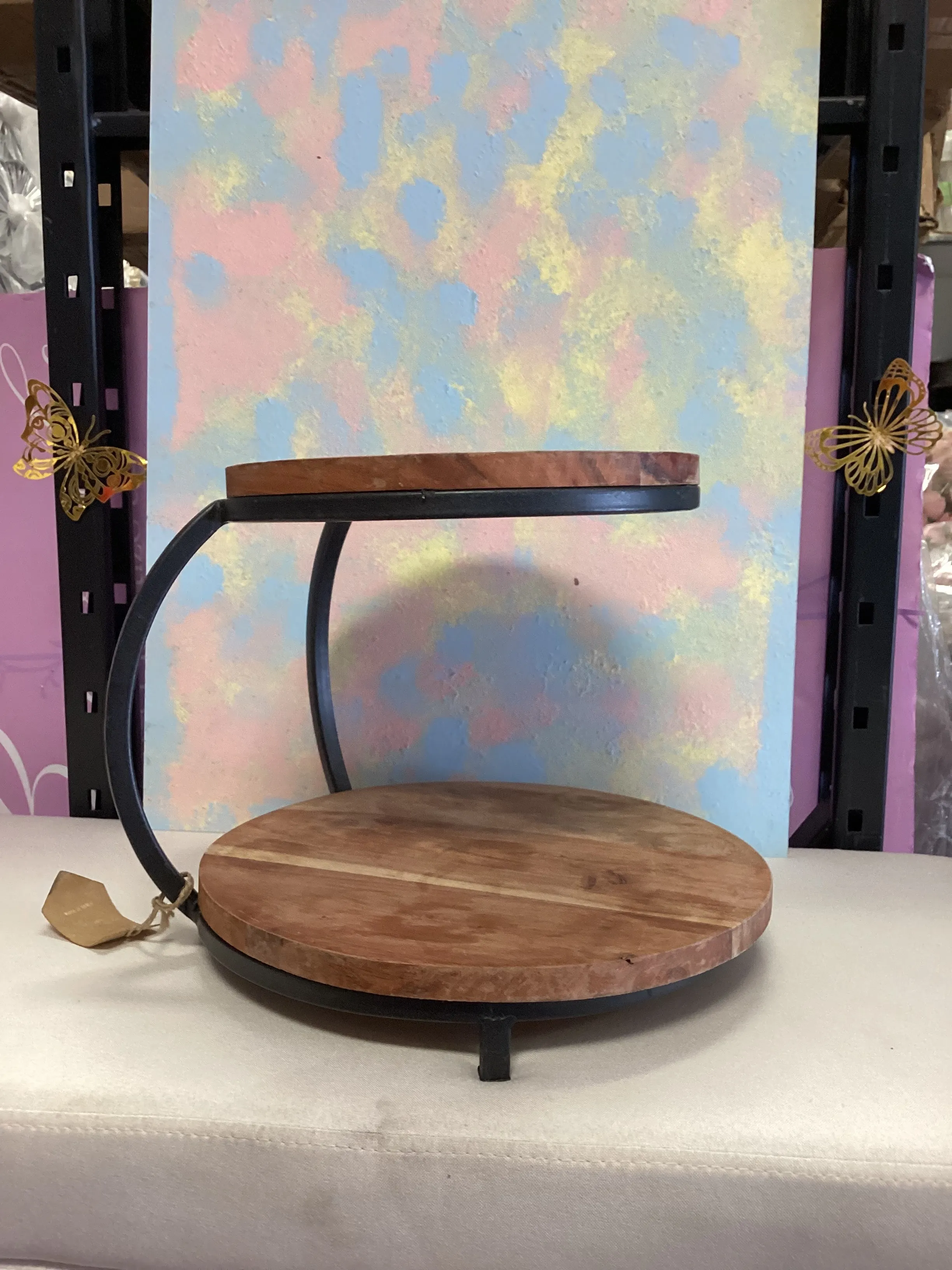 Double Tier wooden dessert stand 