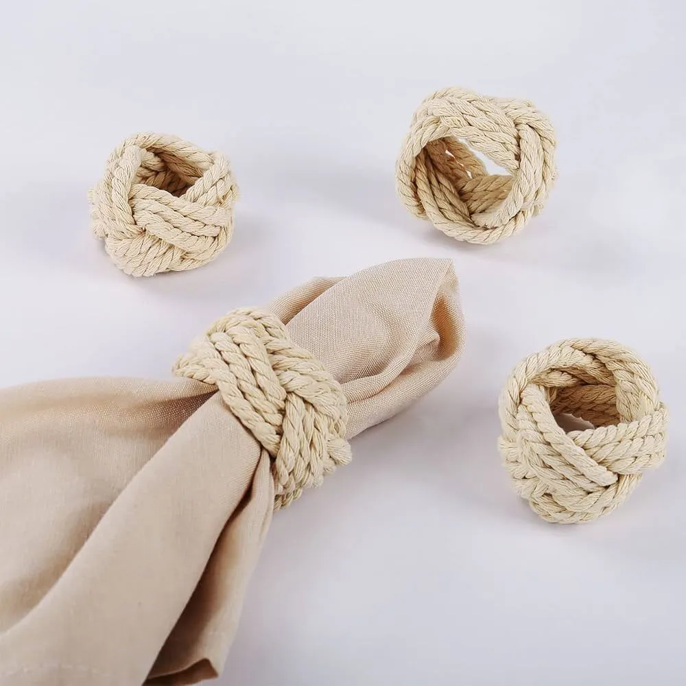 natural Jute Rope napkin Rings 
