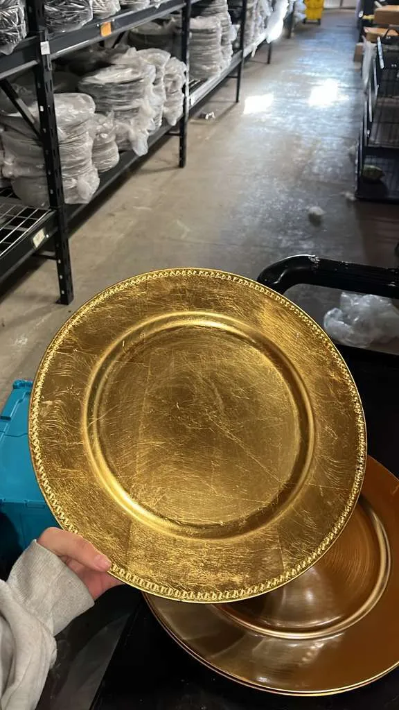 Gold Dotted Acrylic Charger 