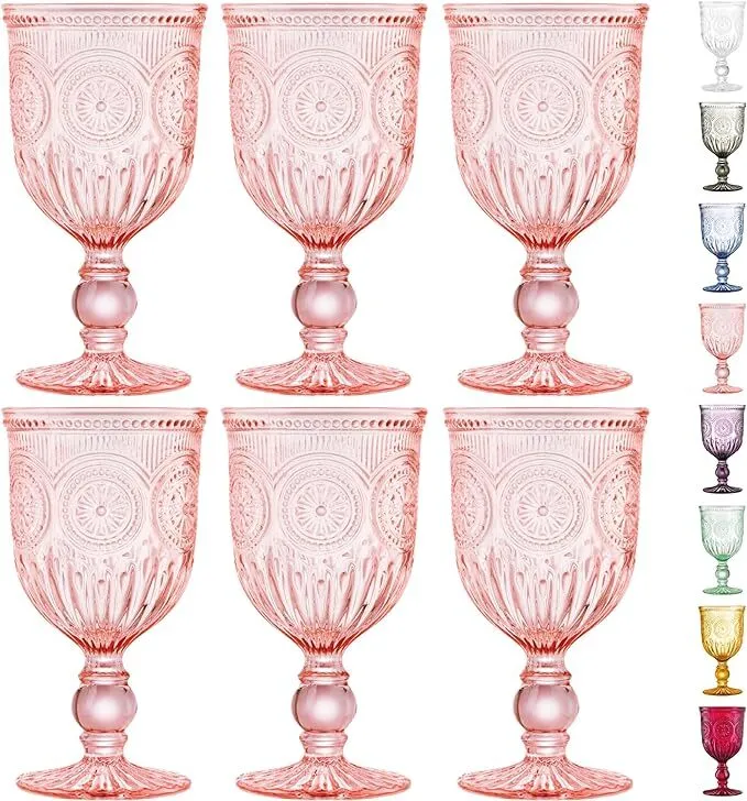 Pink Goblet glass 10oz