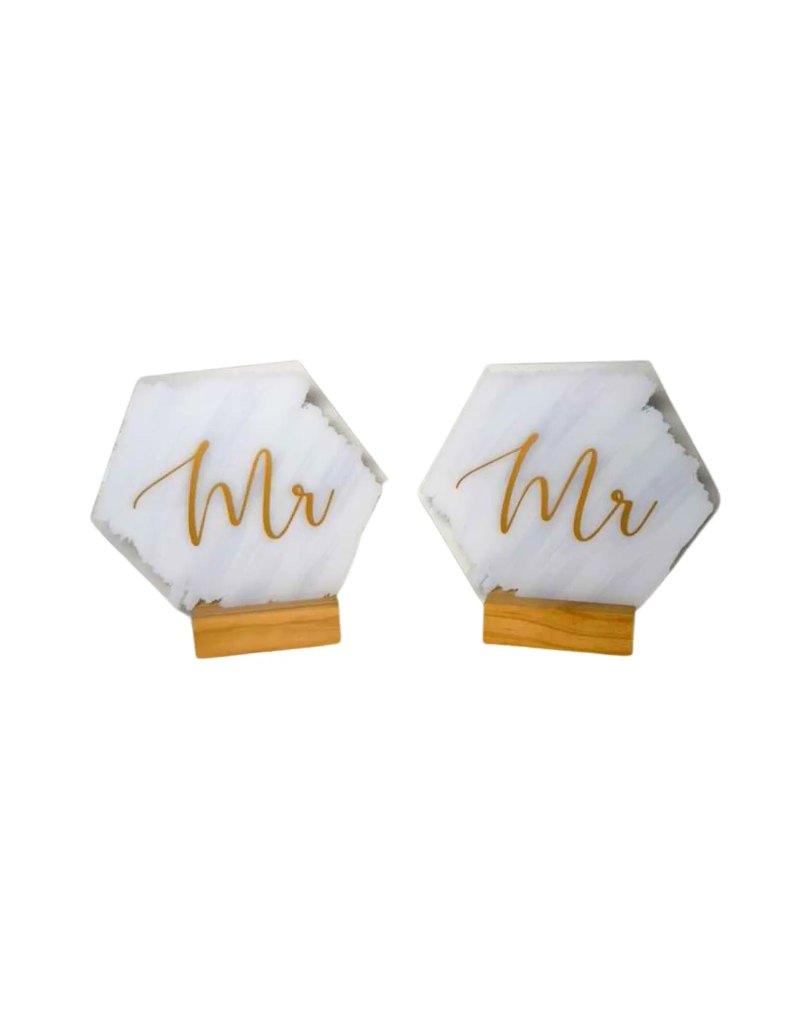 White Hexagon Acrylic Table Numbers Set (1-20)