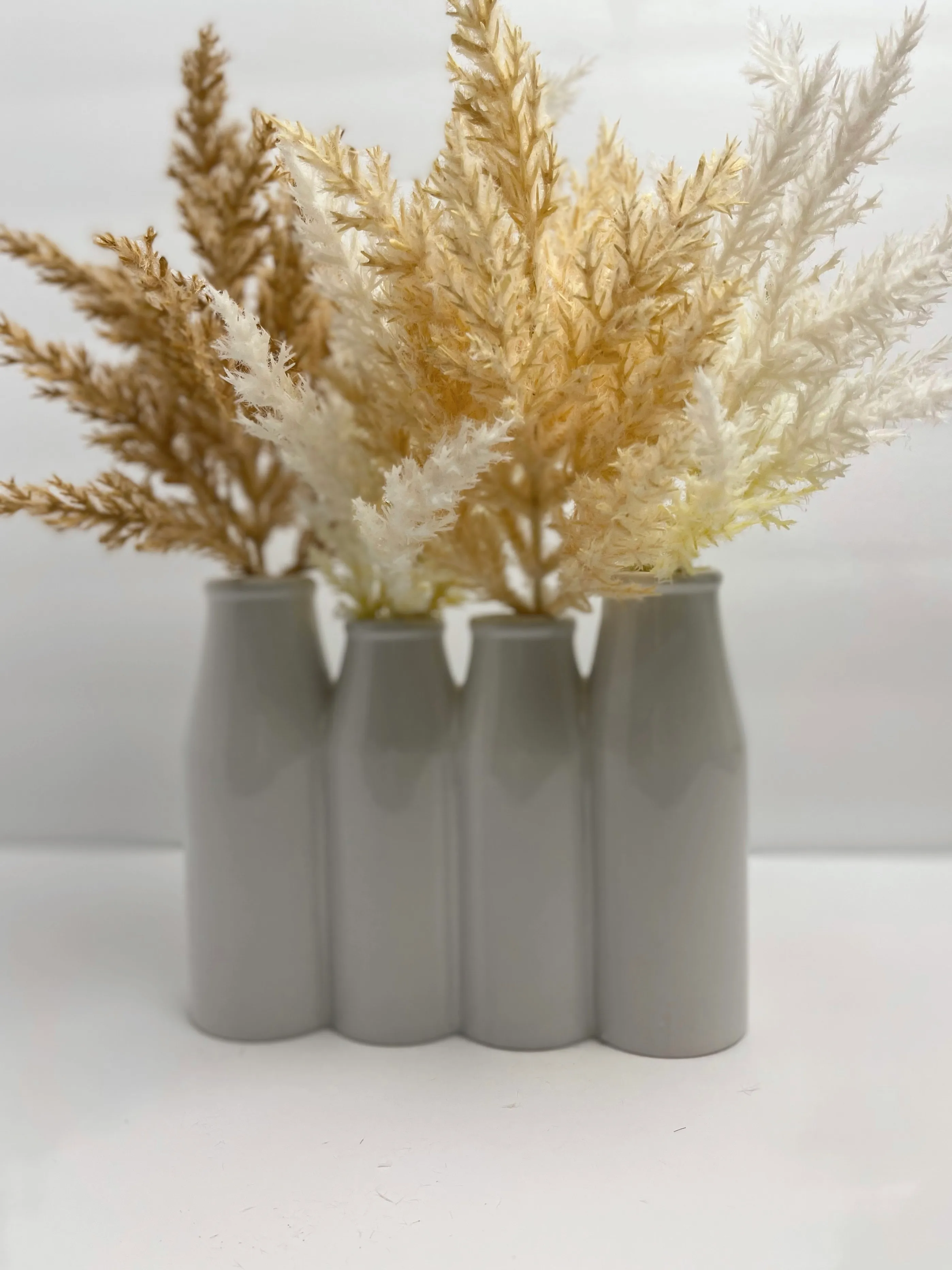Faux Pampas Milk Jugs