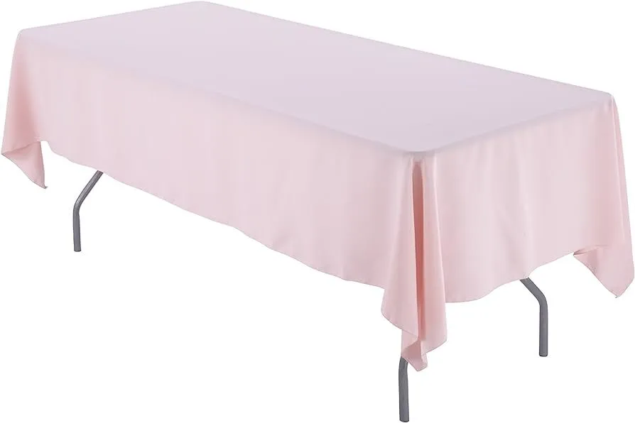 Polyester 60"x126" Rectangular Tablecloth- Light Pink  
