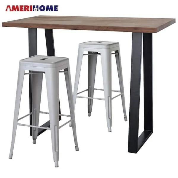 Matte silver bar stool 