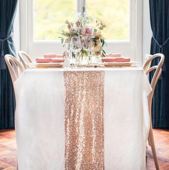 Rose Gold Sequin Table Runner