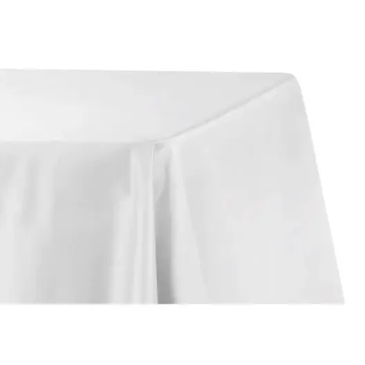Lamour Satin 90"x132" Rectangular Tablecloth- White 