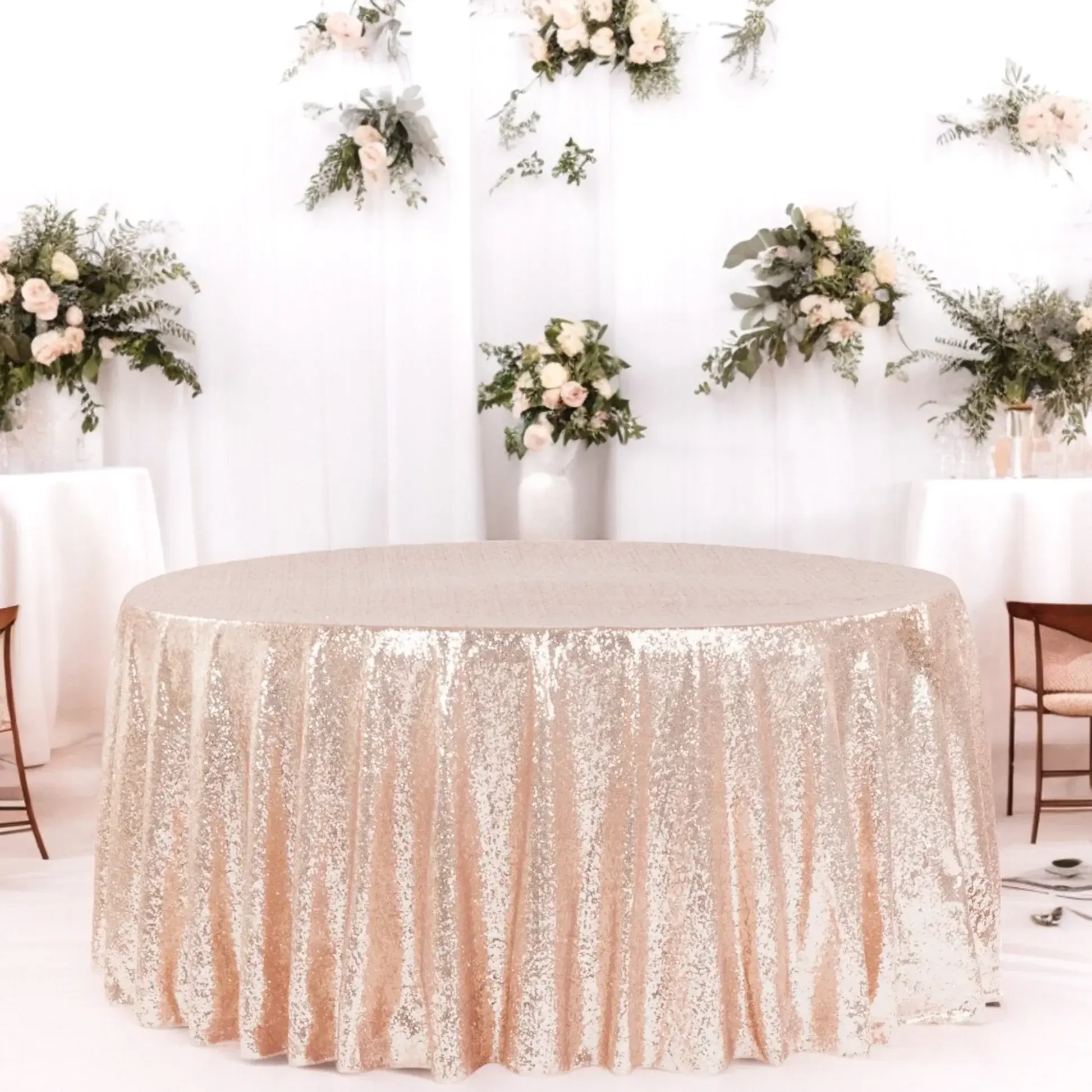 Sequence 120" Round Tablecloth-Blush