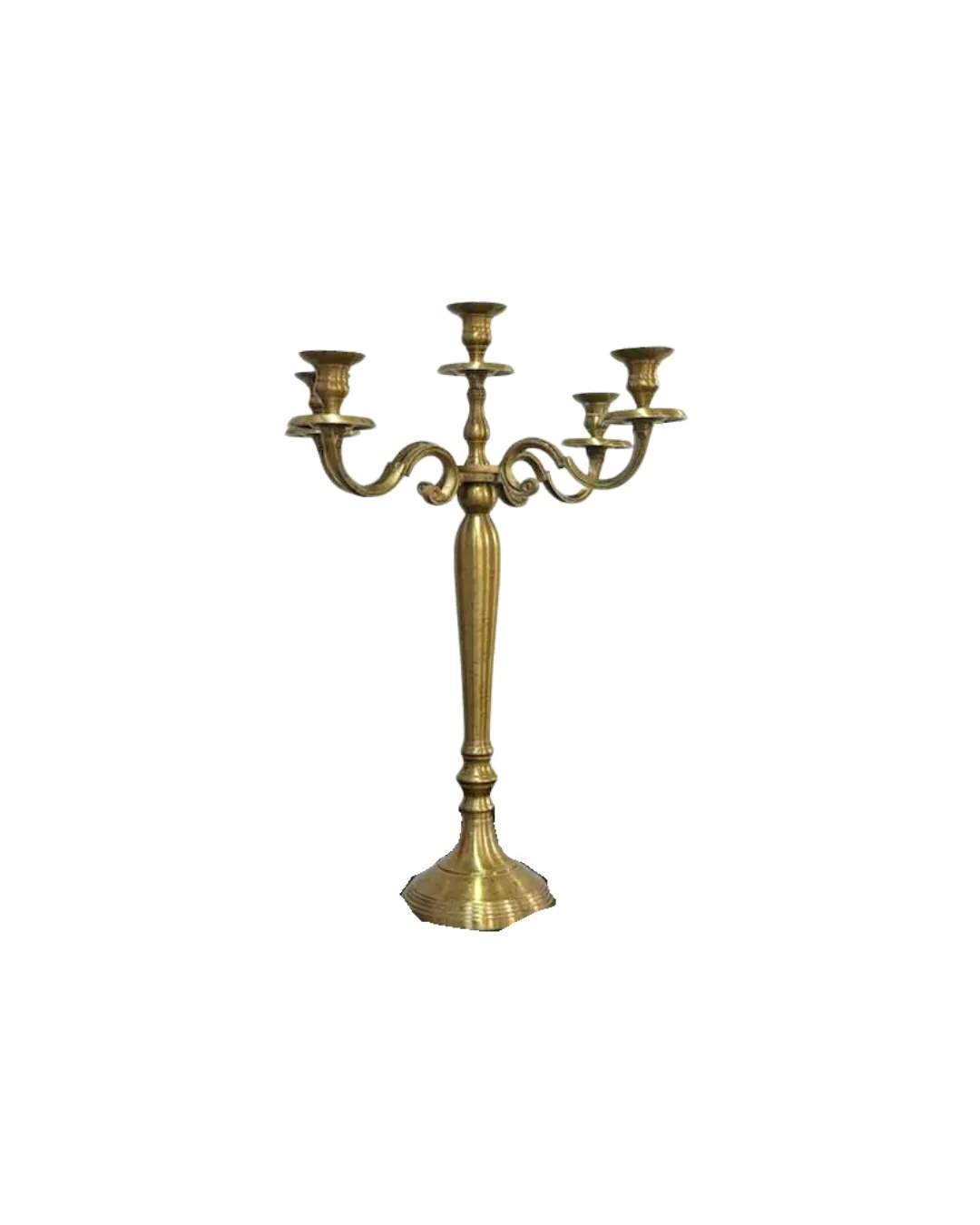 5 Head Vintage Antique Gold Candelabra