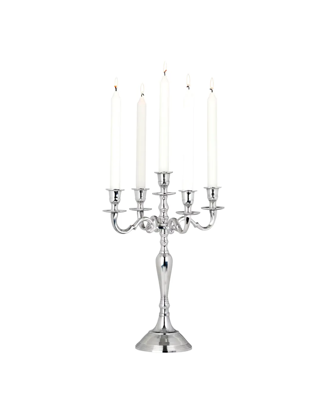 5 Head Silver Candelabra