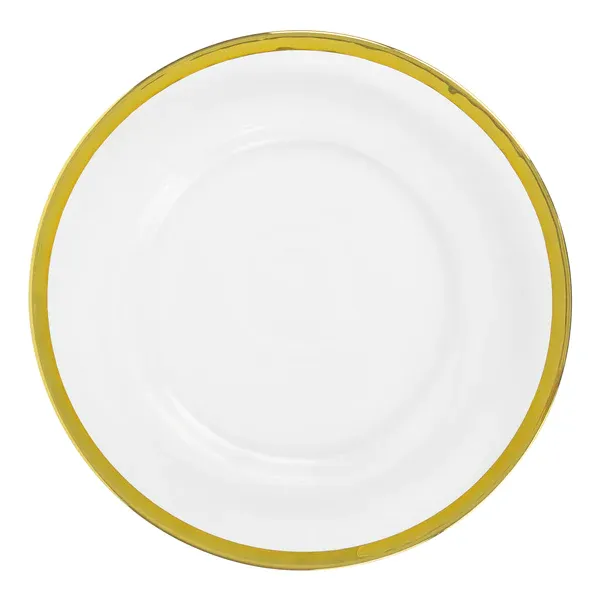 White & Gold Rim Alpine Acrylic Charger