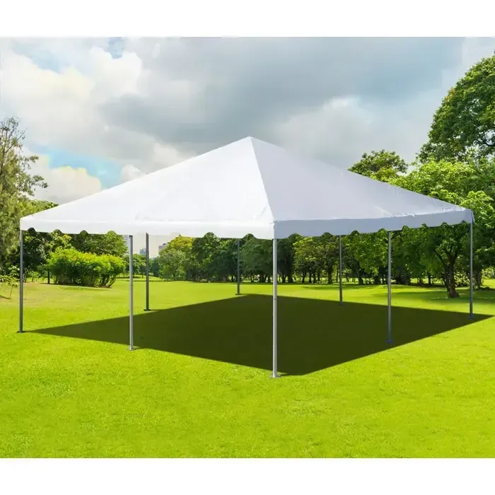 20x20 frame tent on cement or grass