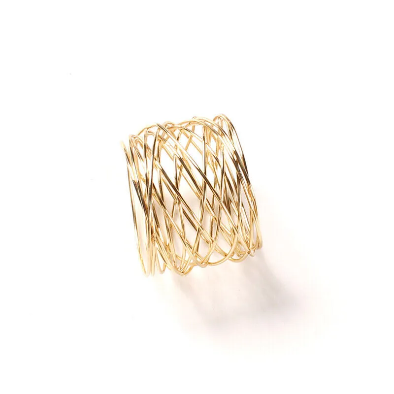 twisted mesh napkin ring gold