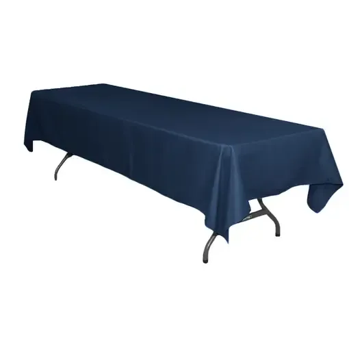 Polyester 60"x126" Rectangular Tablecloth- Navy Blue 