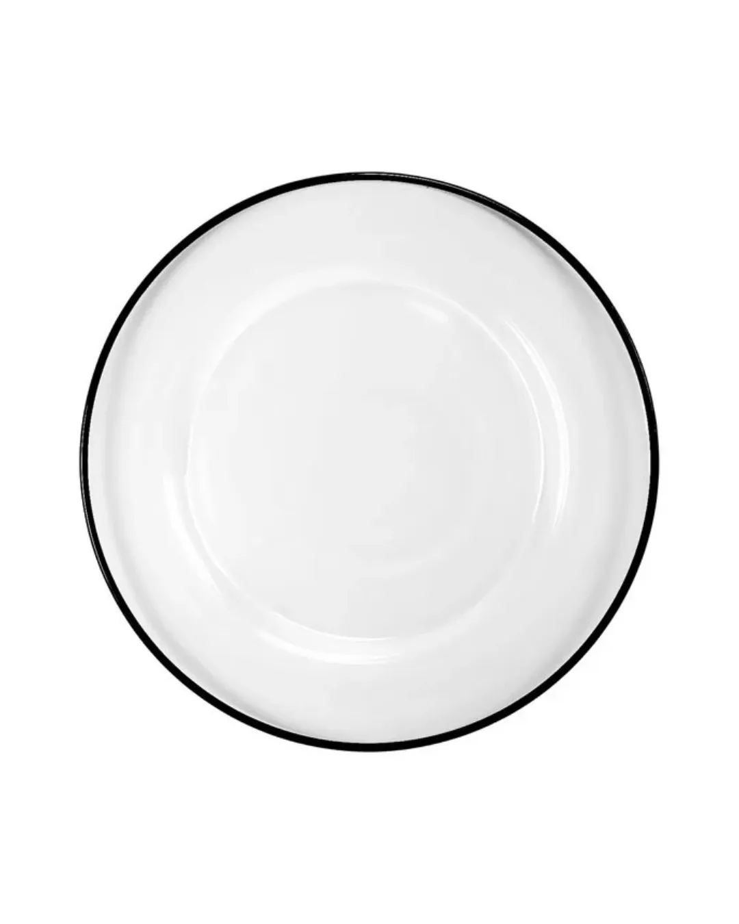 Glass Black Rim Dinner Plate