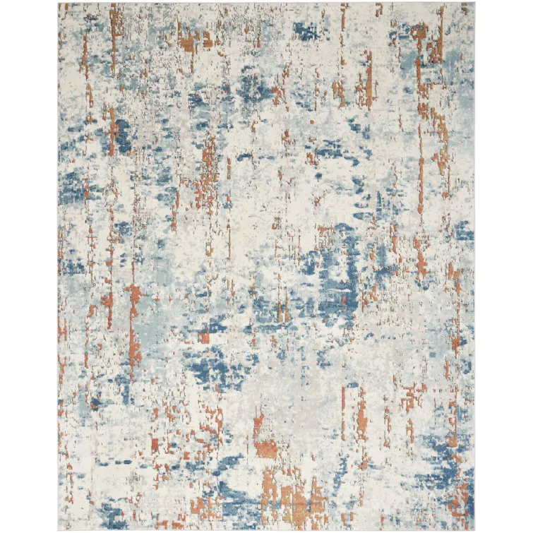 Blue Beige Multicolor Rug 5'3" x 7'3"
