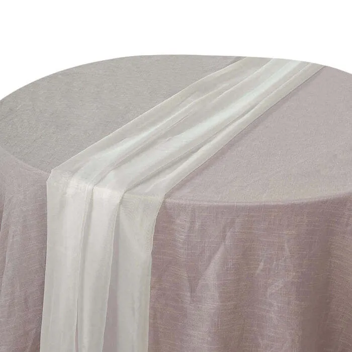Chiffon Ivory Table Runner