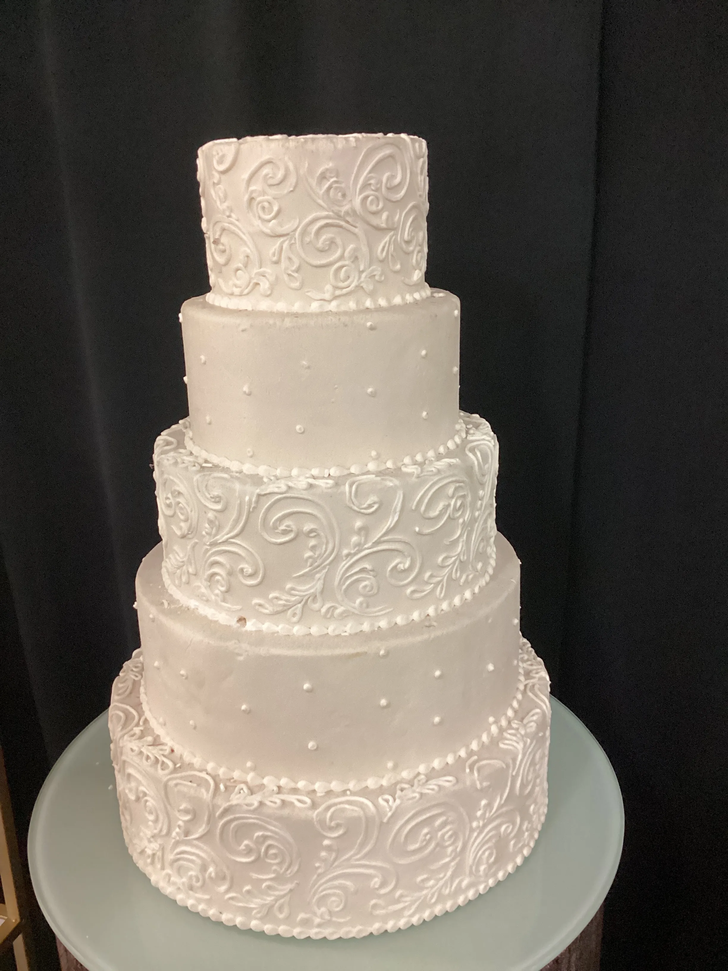 5 Tier ivory fake cake 