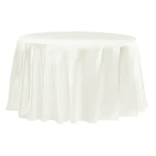 Satin 118" Round Tablecloth- Ivory 