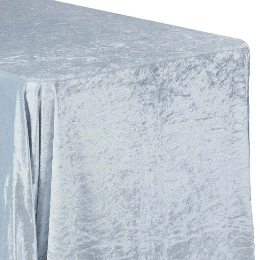 Velvet 90"x156" Rectangular Tablecloth- Dusty Blue 