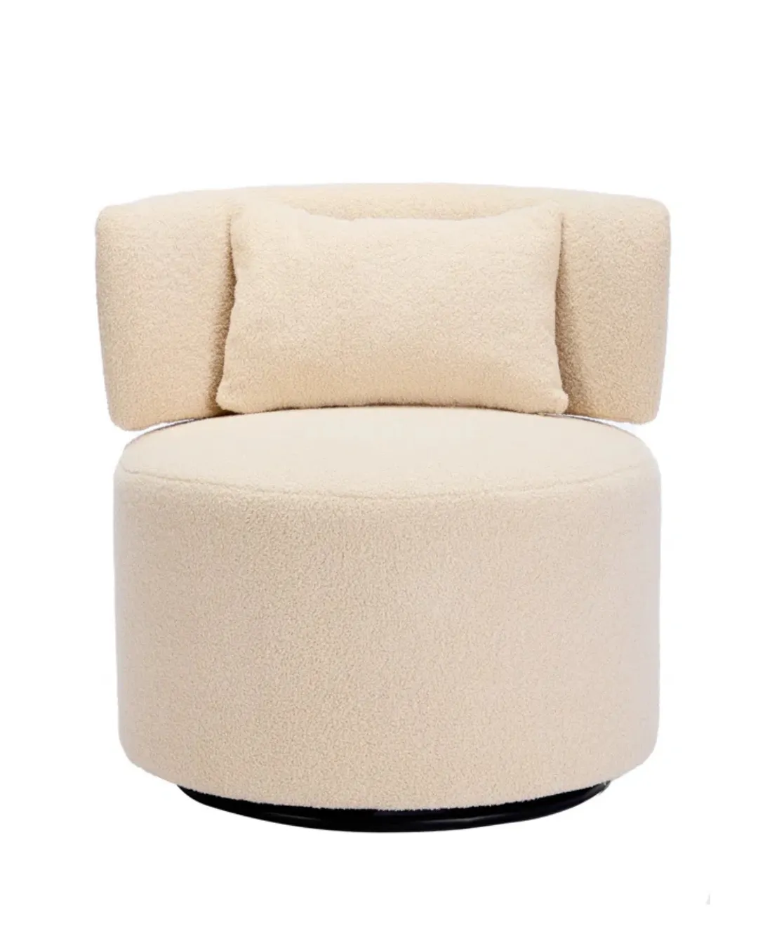 Cream Teddy Boucle Swivel Chair
