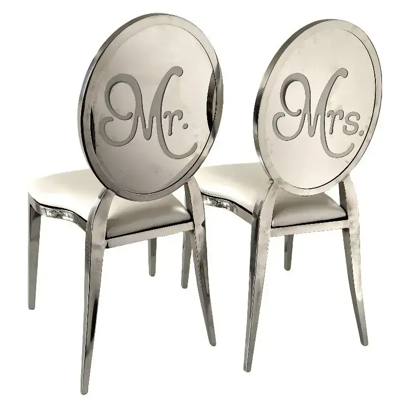 Silver Mr & Mrs. Chair Set