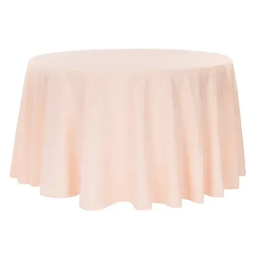 Polyester 132" Round Tablecloth- Blush 