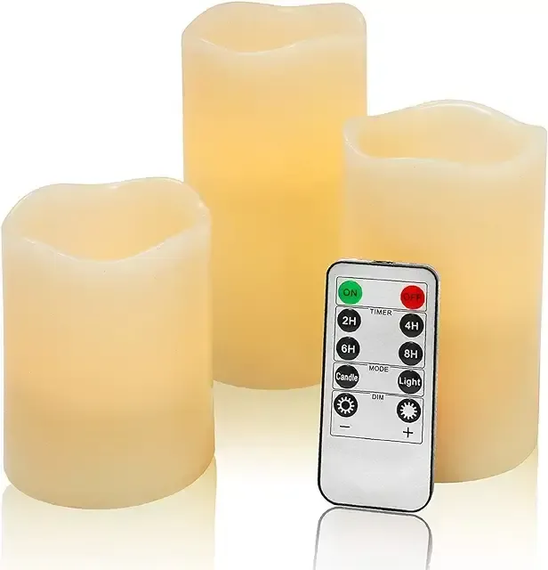 Wax Candle Operated Pillar Candle