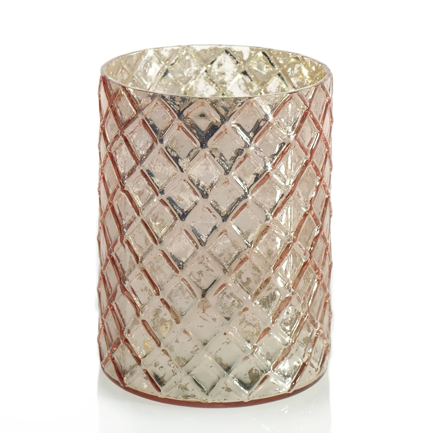 Textured Rose Gold Mercury Votive Candle Holder