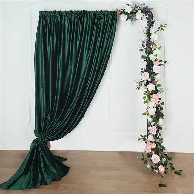 Emerald Green Velvet Drape/Backdrop Curtain Panel - 18ft H x 52" W
